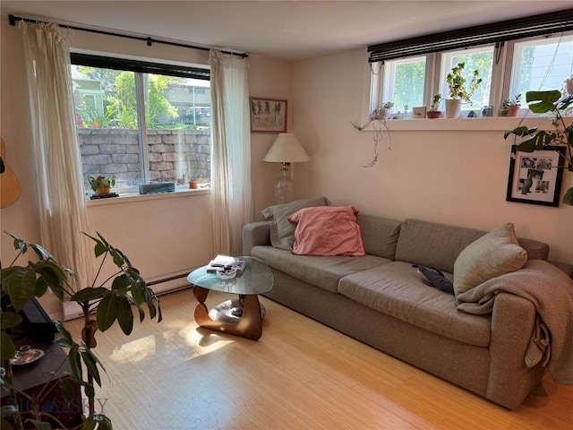 815 S 6th Ave, Bozeman, MT 59715 - living area featuring wood finished floors and a baseboard radiator