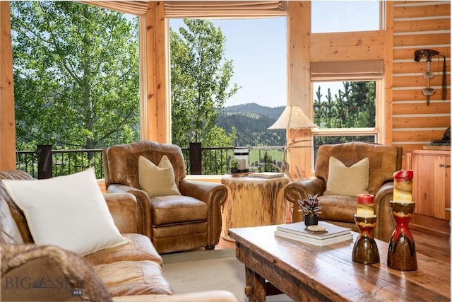 11540 Taiga Trl, Bozeman, MT 59715 - sunroom featuring a mountain view