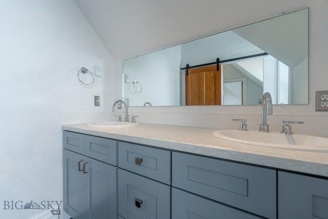 416 N 3rd St, Livingston, MT 59047 - full bathroom with vaulted ceiling and double vanity