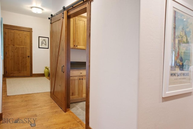 243 Tinkers Ln, Bozeman, MT 59718 - hall featuring a barn door