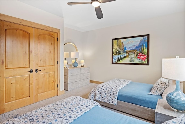 99 Pheasant Tail Ln Unit 1, Big Sky, MT 59716 - bedroom featuring carpet, a ceiling fan, and a closet
