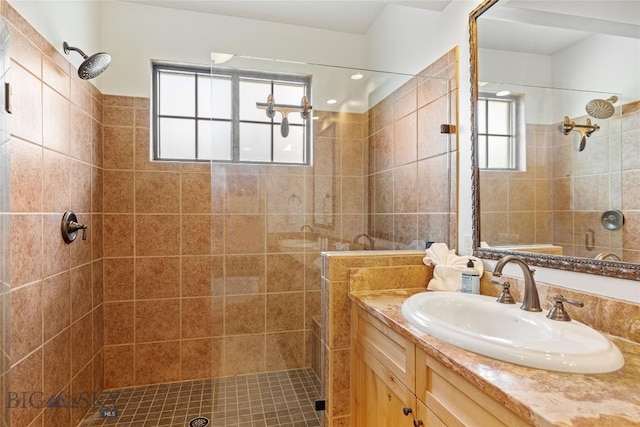 99 Pheasant Tail Ln Unit 1, Big Sky, MT 59716 - full bathroom with a tile shower and vanity