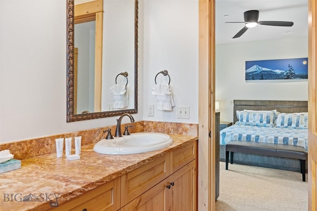 99 Pheasant Tail Ln Unit 1, Big Sky, MT 59716 - ensuite bathroom featuring vanity and a ceiling fan