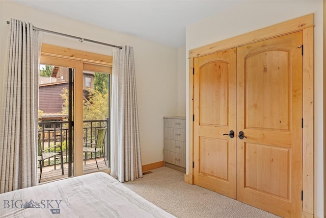99 Pheasant Tail Ln Unit 1, Big Sky, MT 59716 - bedroom featuring access to outside, carpet flooring, and a closet