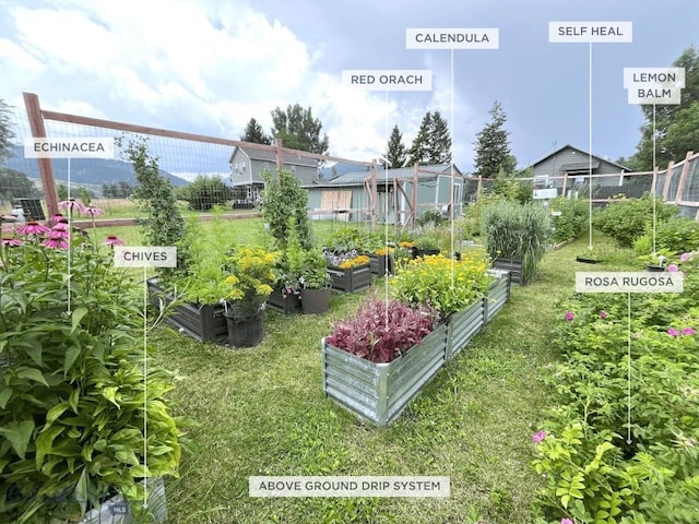 12977 Cottonwood Rd, Bozeman, MT 59718 - view of yard featuring a garden