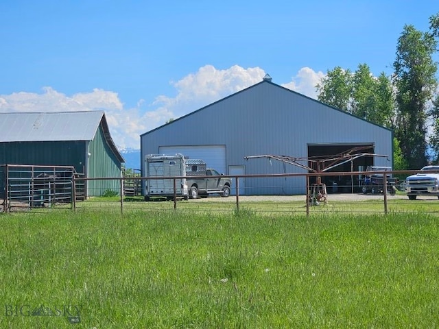 view of pole building