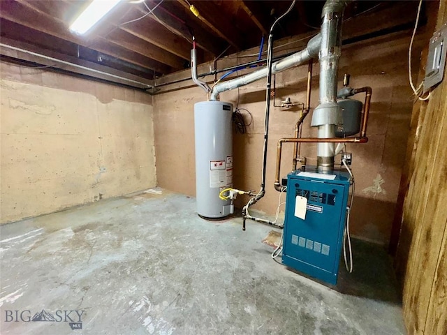 1001 Utah Ave, Butte, MT 59701 - utility room featuring water heater and a heating unit