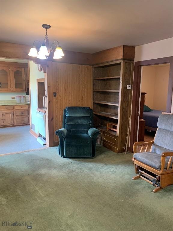 1813 Adams Ave, Butte, MT 59701 - sitting room featuring light colored carpet and a chandelier