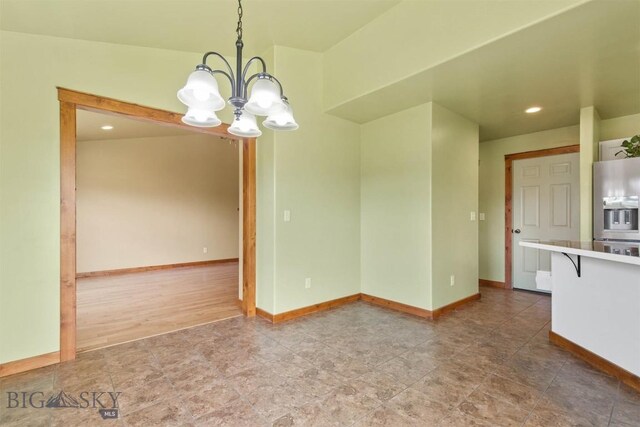 901 Floyd Way, Livingston, MT 59047 - unfurnished dining area with a chandelier and recessed lighting