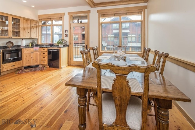 2500 Little Coyote Rd Unit 34, Big Sky, MT 59716 - dining room with light wood finished floors, healthy amount of natural light, and recessed lighting