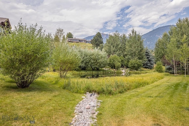 2500 Little Coyote Rd Unit 34, Big Sky, MT 59716 - view of grassy yard with a mountain view