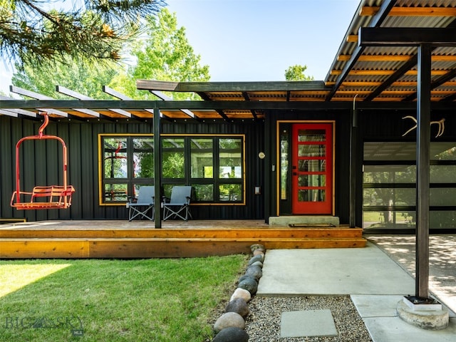1206 N Cedarview Dr, Bozeman, MT 59715 - view of exterior entry featuring board and batten siding