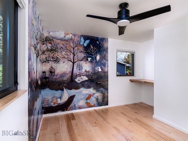 1206 N Cedarview Dr, Bozeman, MT 59715 - detailed view of wood finished floors and a ceiling fan