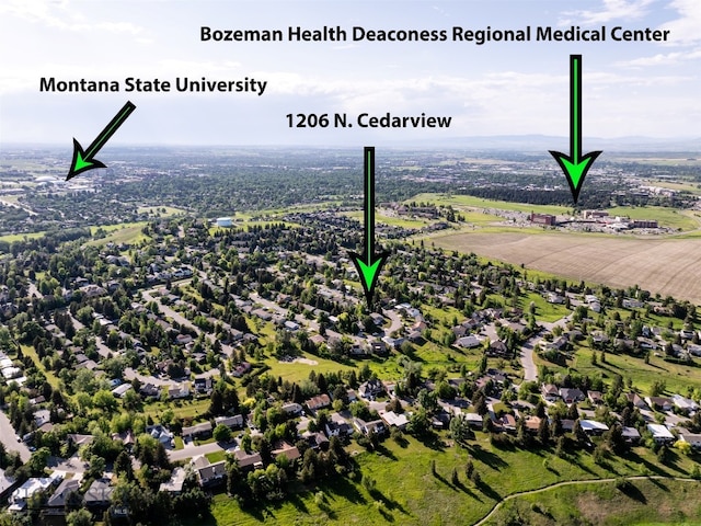 1206 N Cedarview Dr, Bozeman, MT 59715 - aerial view