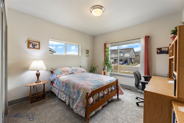 1308 Scooter Ln, Belgrade, MT 59714 - carpeted bedroom featuring multiple windows and an office area