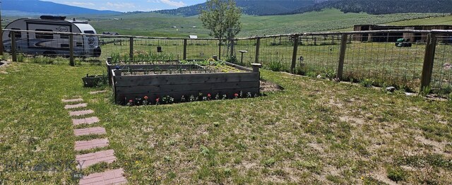 950 White Creek Ln, Polaris, MT 59746 - view of yard with a garden, a rural view, and a mountain view