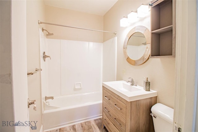 1823 Lafayette, Butte, MT 59701 - bathroom featuring bathtub / shower combination, vanity, and wood finished floors