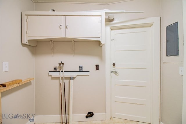 1823 Lafayette, Butte, MT 59701 - washroom featuring hookup for a washing machine, cabinet space, and electric panel