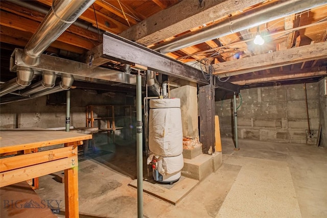 1823 Lafayette, Butte, MT 59701 - unfinished below grade area featuring water heater