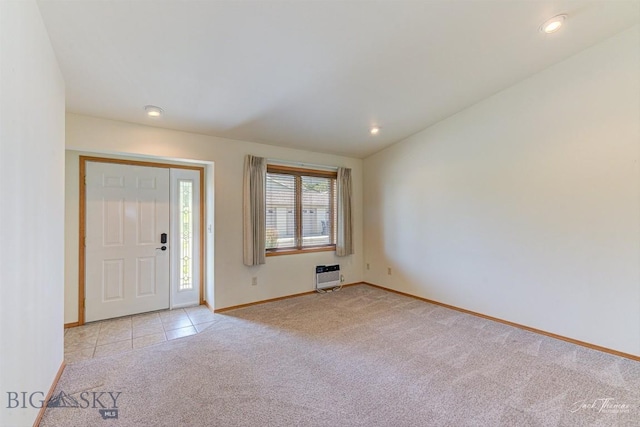 513 Burnham Pl, Helena, MT 59601 - foyer entrance featuring light colored carpet, recessed lighting, and heating unit