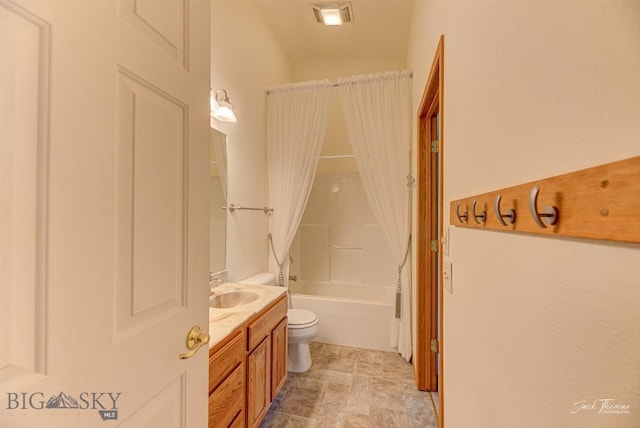 513 Burnham Pl, Helena, MT 59601 - full bath with vanity, shower / tub combo, and stone finish flooring
