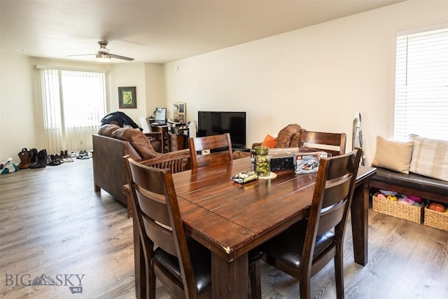 721 W Park Ave, Anaconda, MT 59711 - dining area featuring wood finished floors and ceiling fan