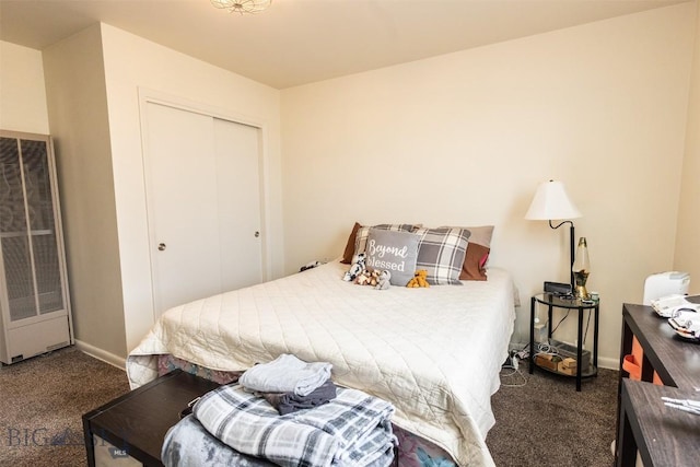 721 W Park Ave, Anaconda, MT 59711 - bedroom featuring a heating unit, carpet floors, and a closet