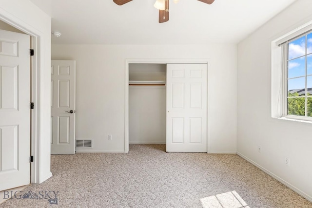605 Prairie Ave, Bozeman, MT 59718 - unfurnished bedroom with carpet floors, a closet, and ceiling fan