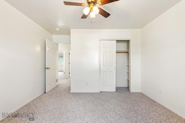 605 Prairie Ave, Bozeman, MT 59718 - unfurnished bedroom with carpet, a ceiling fan, and a closet