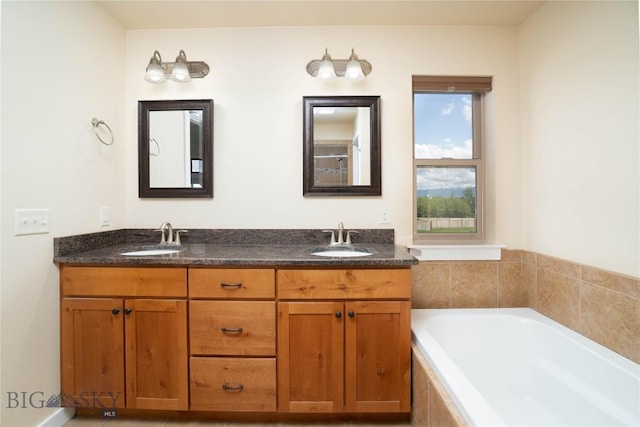 56 Koch Peak Ct, Bozeman, MT 59718 - full bath with double vanity and a garden tub