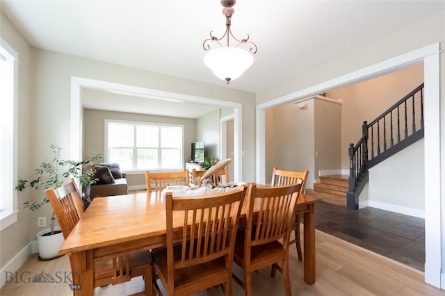 911 N Aster, Bozeman, MT 59718 - dining room with light wood-style flooring and stairway