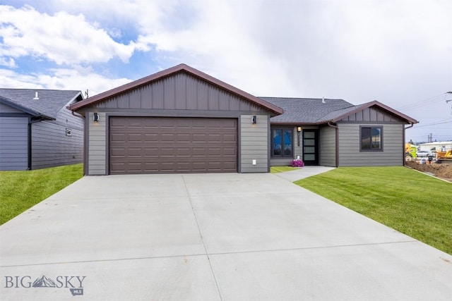 2305 S Colorado, Butte, MT 59701 - view of front of home with board and batten siding, a front lawn, a shingled roof, and an attached garage
