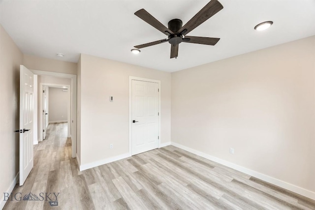 2305 S Colorado, Butte, MT 59701 - unfurnished bedroom with light wood-type flooring and a ceiling fan