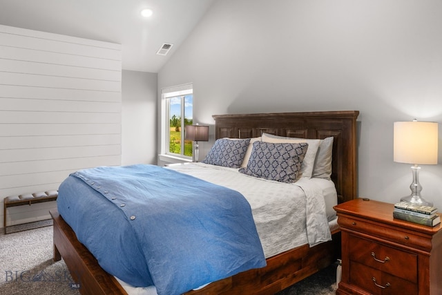 85 Riparian Way, Bozeman, MT 59718 - carpeted bedroom featuring lofted ceiling