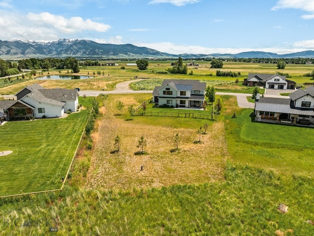 85 Riparian Way, Bozeman, MT 59718 - overview of rural landscape featuring a water and mountain view and property parcel outlined