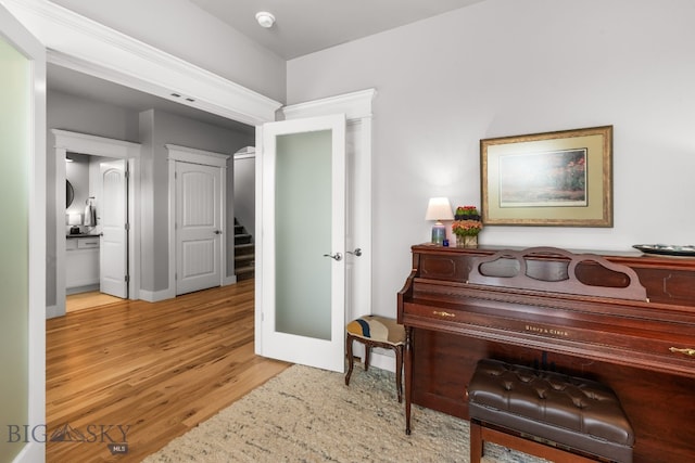 85 Riparian Way, Bozeman, MT 59718 - living area featuring wood finished floors and stairs
