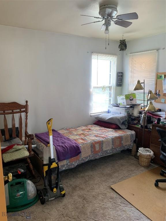2320 S S Dr, Butte, MT 59701 - bedroom featuring carpet and ceiling fan