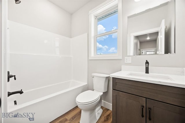 3815 S Arizona, Butte, MT 59701 - bathroom with vanity, wood finished floors, and shower / bath combination