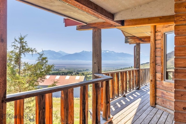 2 Eight Mile Creek Rd, Ennis, MT 59729 - wooden terrace with a mountain view