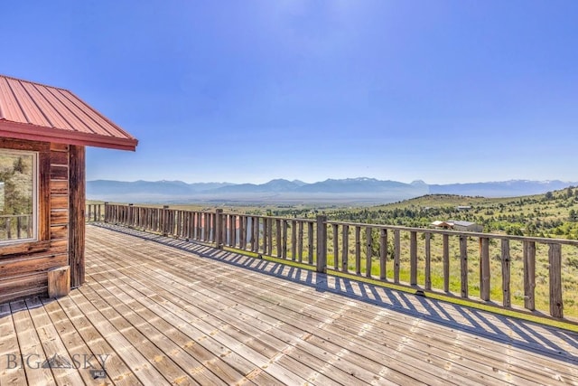 2 Eight Mile Creek Rd, Ennis, MT 59729 - wooden deck featuring a mountain view