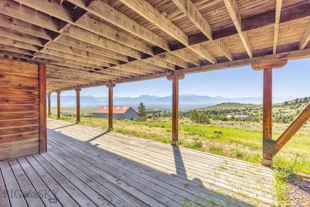 2 Eight Mile Creek Rd, Ennis, MT 59729 - wooden terrace featuring a mountain view