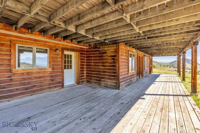 2 Eight Mile Creek Rd, Ennis, MT 59729 - wooden terrace featuring a mountain view