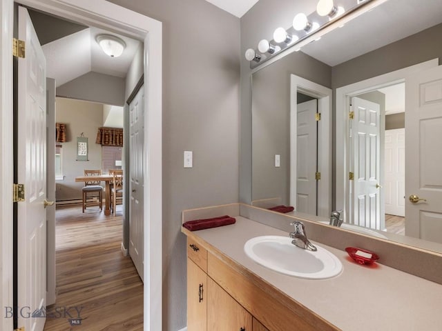 417 Firelight, Big Sky, MT 59716 - bathroom featuring wood finished floors and vanity
