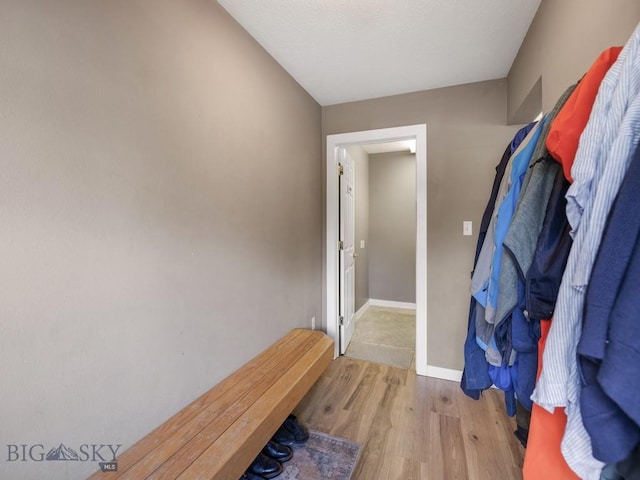 417 Firelight, Big Sky, MT 59716 - mudroom featuring wood finished floors and baseboards