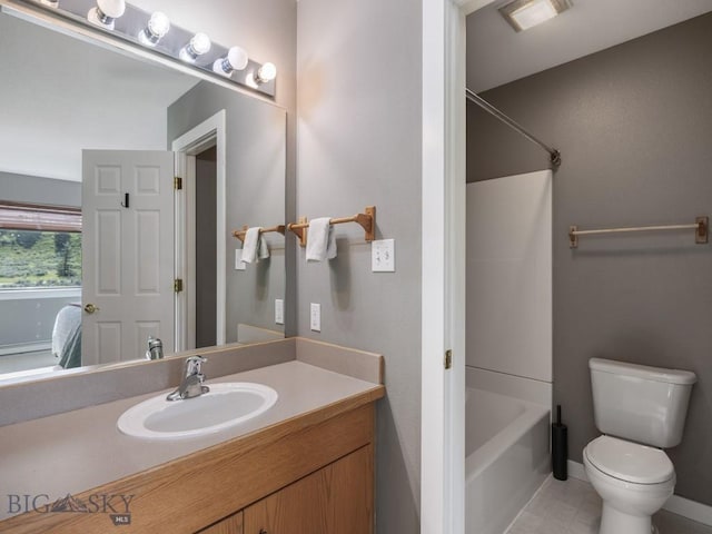 417 Firelight, Big Sky, MT 59716 - bathroom featuring vanity, shower / bathtub combination, and tile patterned floors