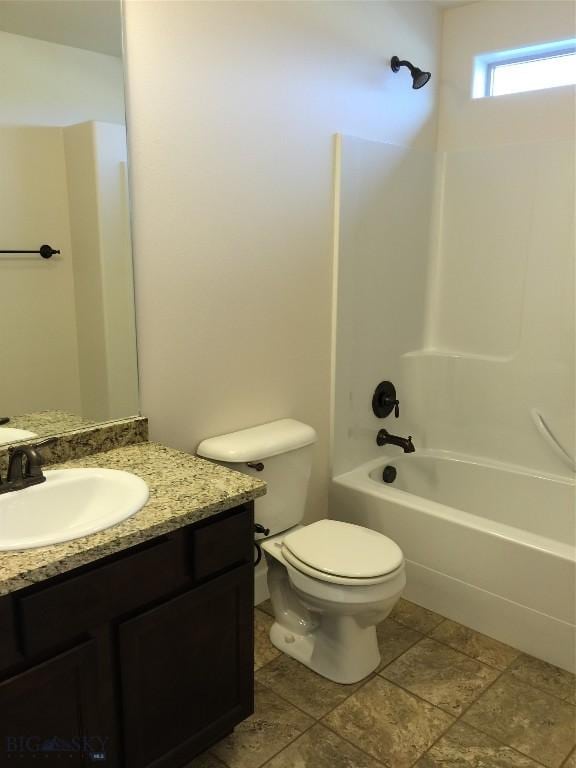 639 Avon Cir, Butte, MT 59701 - full bath with vanity, shower / bathtub combination, and stone finish flooring
