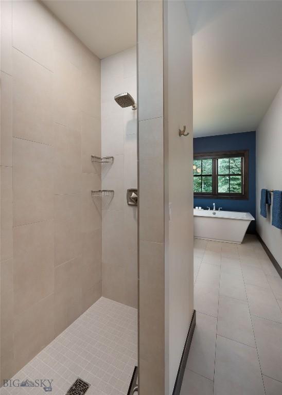 89 W Fieldview St, Bozeman, MT 59715 - full bathroom with a tile shower and a freestanding bath