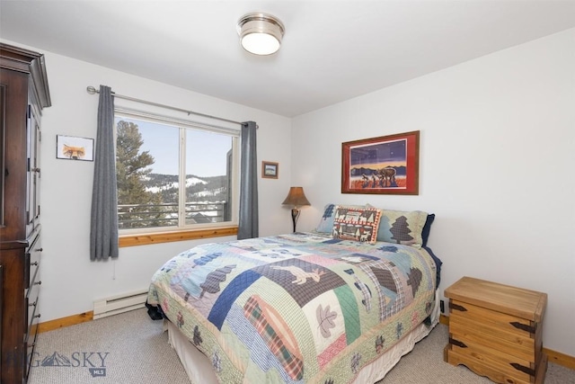 15 Spotted Fawn Ct, Big Sky, MT 59716 - bedroom featuring carpet and baseboard heating
