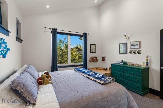 4412 Bembrick St, Bozeman, MT 59718 - bedroom with recessed lighting and high vaulted ceiling