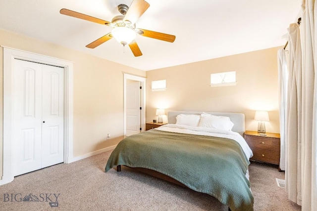 4619 Cascade St, Bozeman, MT 59718 - bedroom featuring carpet, a closet, and a ceiling fan